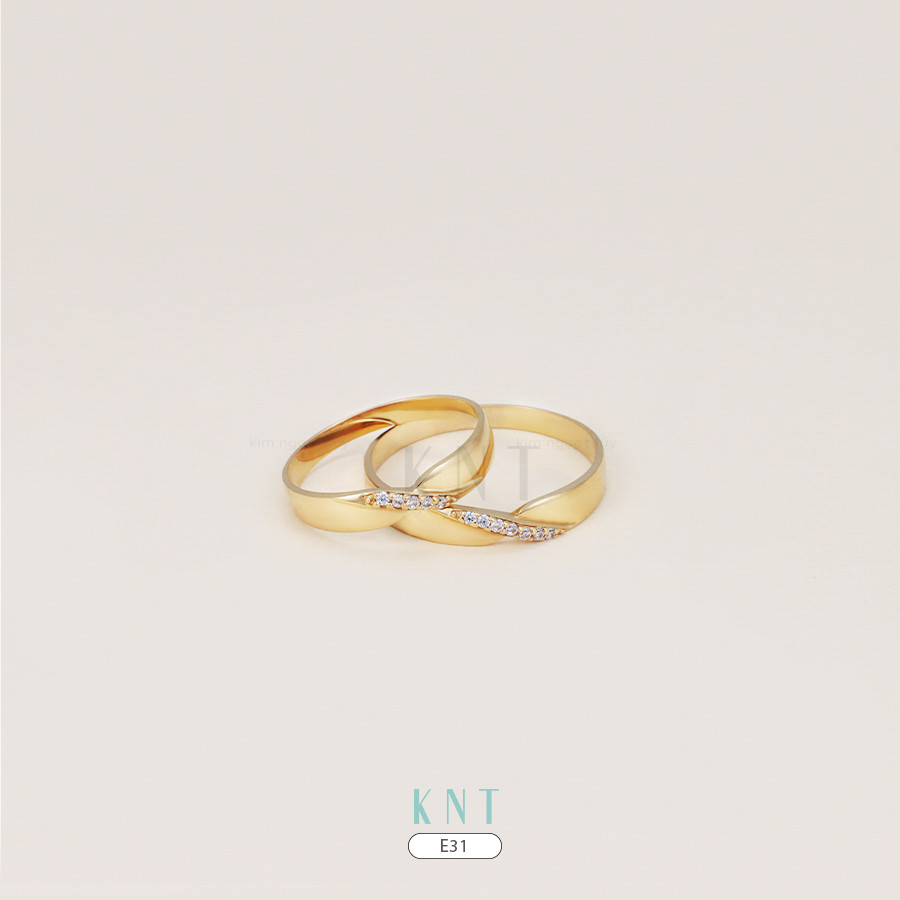 Nhẫn cưới E31 phong cách hiện đại và tối giản