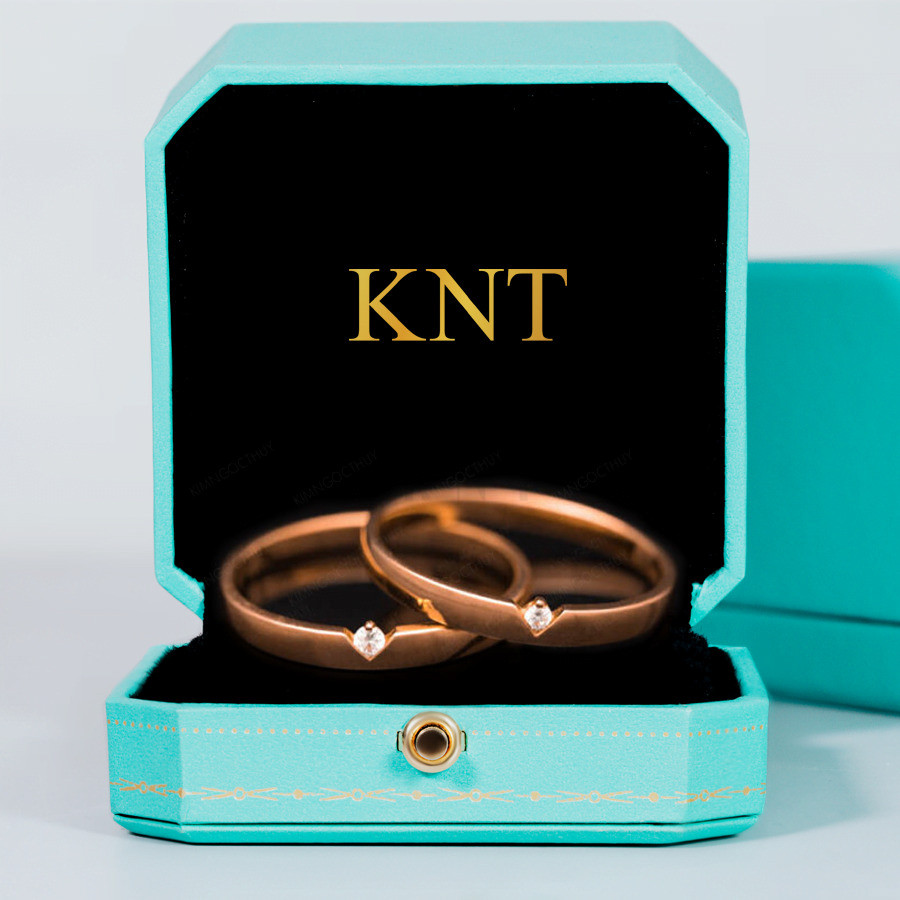 Nhẫn cưới H24 màu vàng hồng cá tính