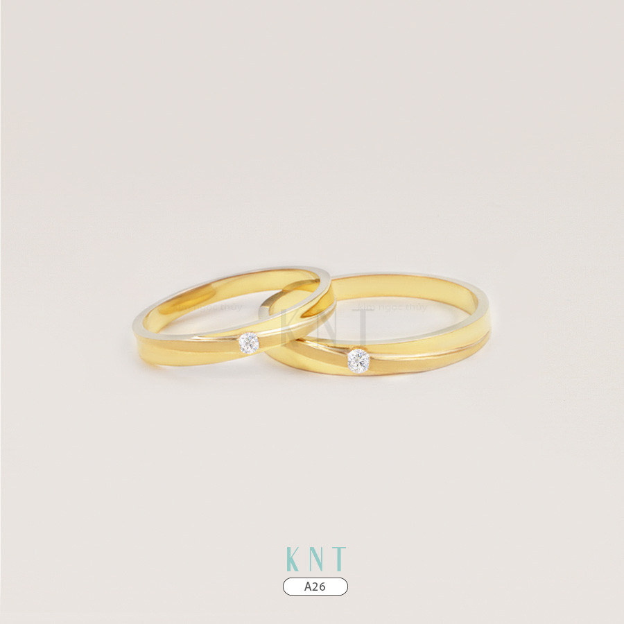 Nhẫn cưới A26 có thiết kế tối giản và sang trọng