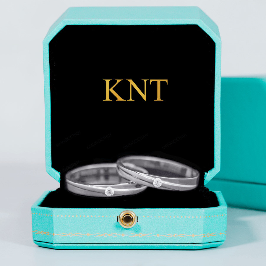 Nhẫn cưới A26 đường nét mềm mại, tinh xảo