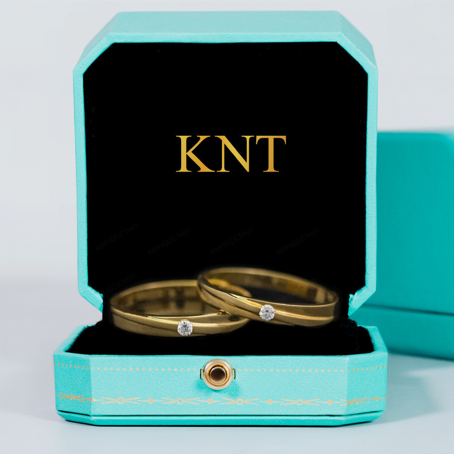 Nhẫn cưới A26 thiết kế đính kim cương tinh xảo