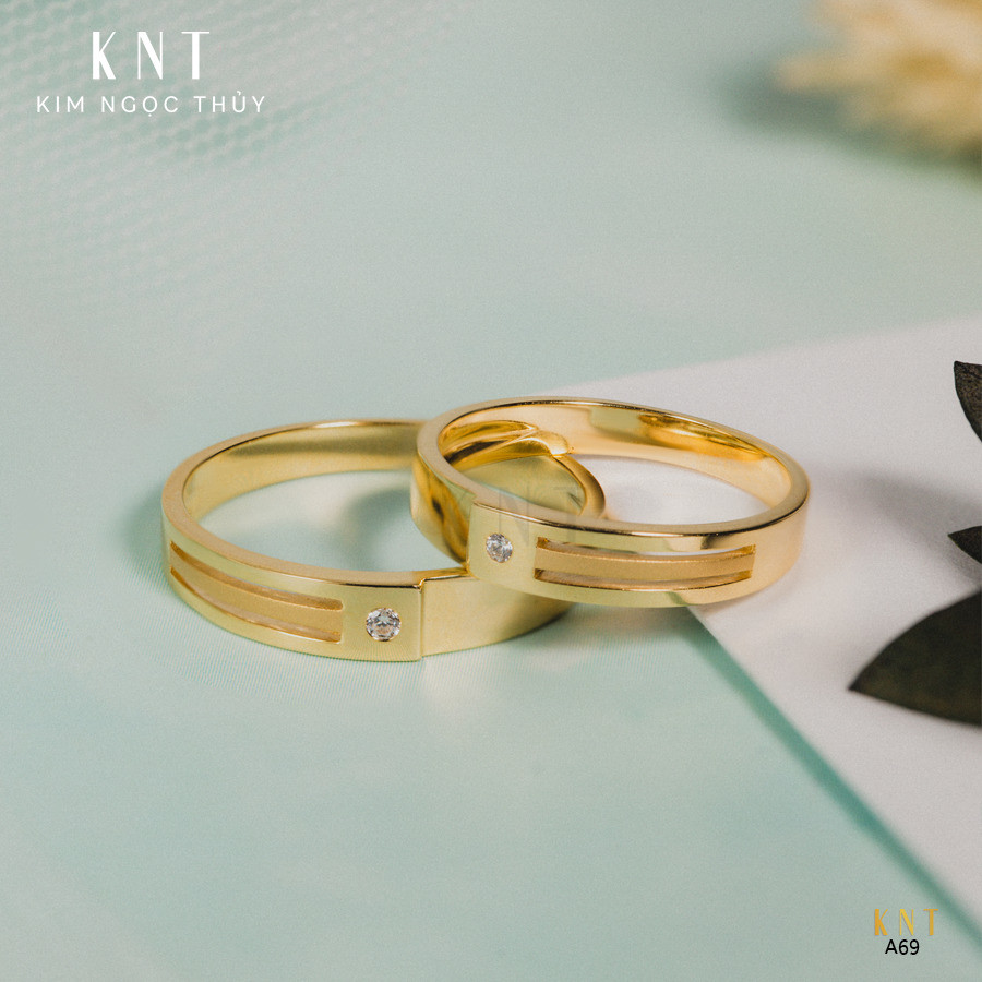 Nhẫn cưới A69 thiết kế xẻ rãnh sáng tạo và cá tính
