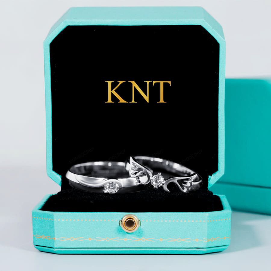 Nhẫn cưới E199 màu vàng trắng thanh lịch