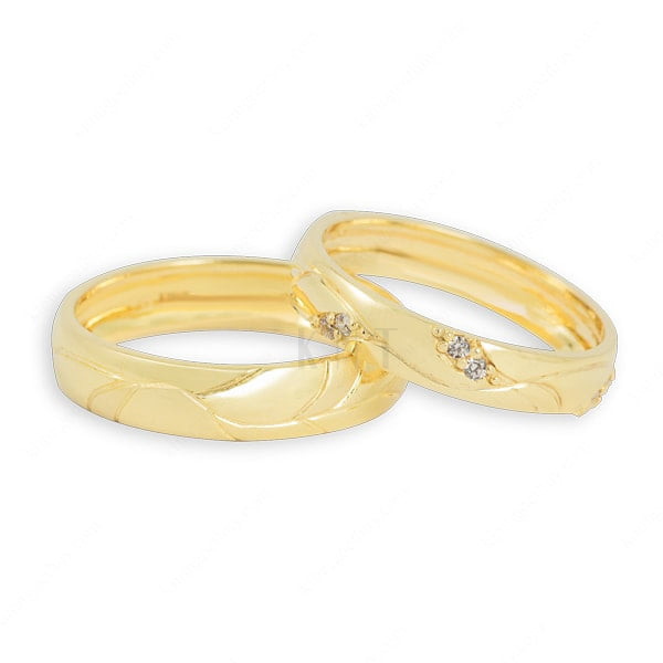 Nhẫn cưới E360 đính đá tinh tế và lấp lánh