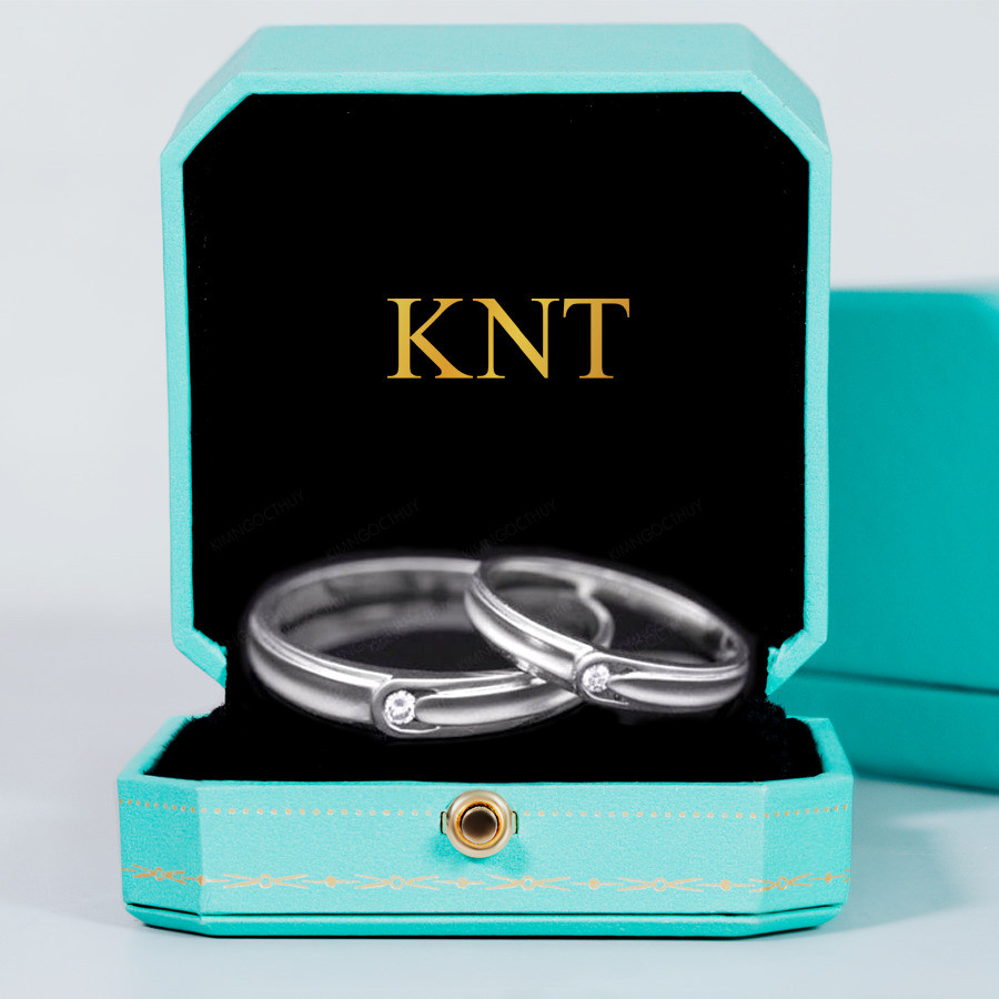 Nhẫn cưới kim cương A21 khắc tên miễn phí