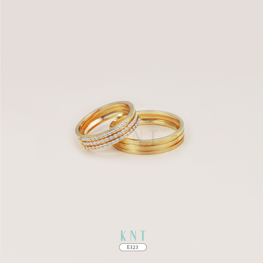 Nhẫn cưới E323 thiết kế bản to cá tính