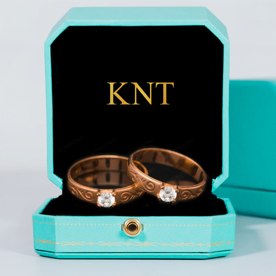 Nhẫn cưới F89 hoạ tiết uốn lượn tinh tế