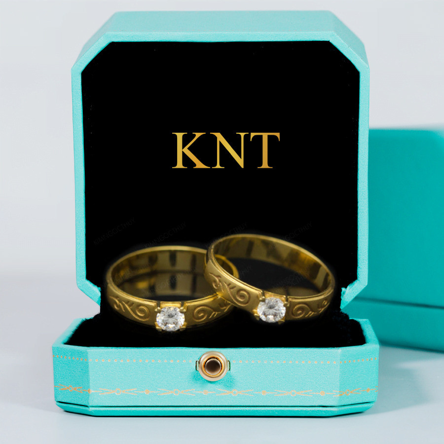 Nhẫn cưới F89 đính đá chủ lớn nổi bật