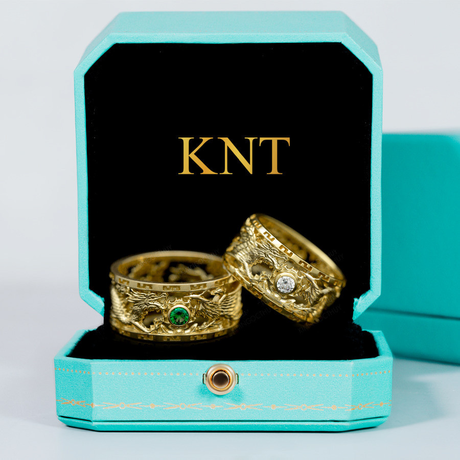 Nhẫn cưới rồng phụng Q5 màu vàng vàng sang trọng