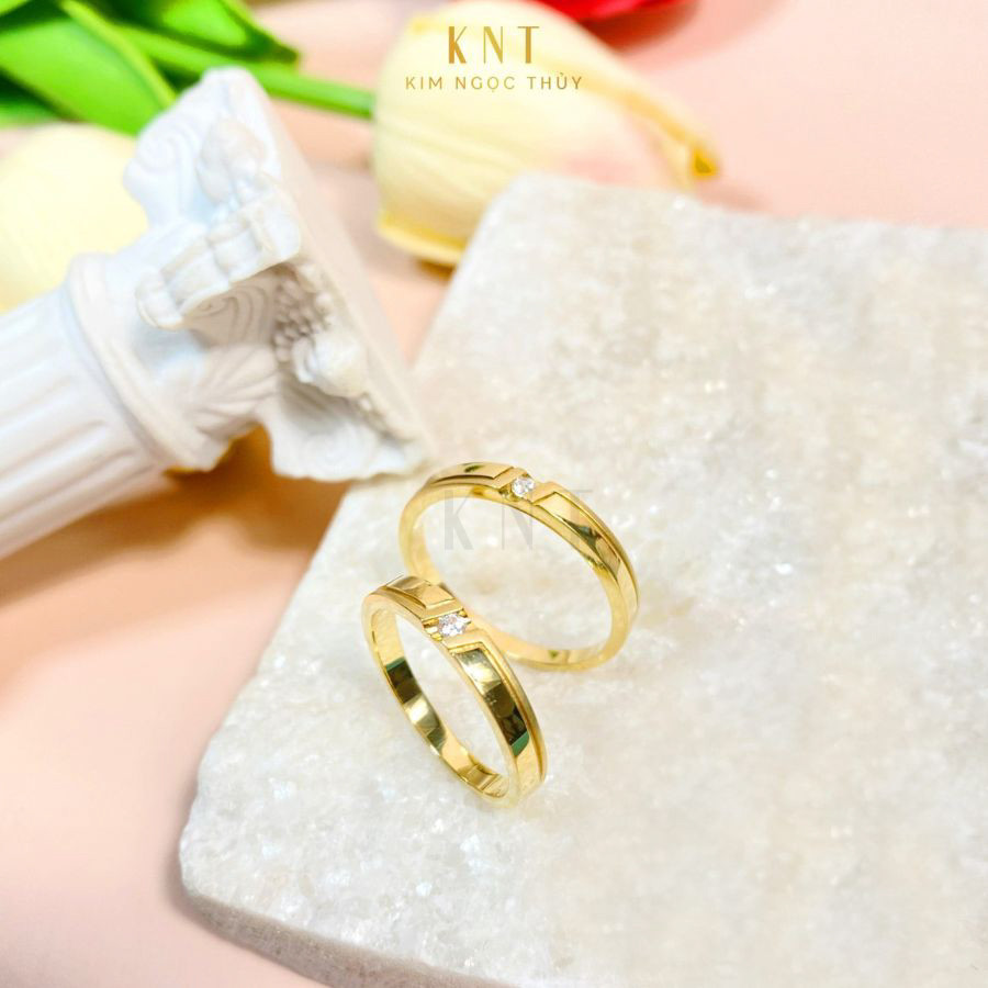 Nhẫn cưới C25 thiết kế hiện đại, đường nét mềm mại