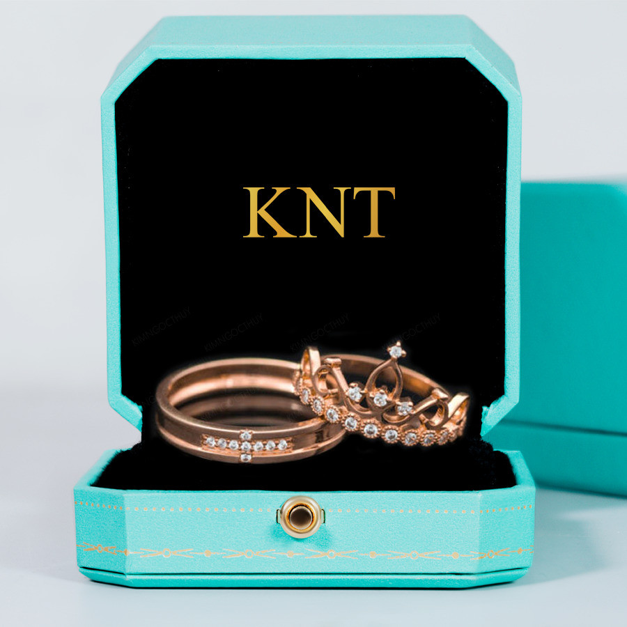 Nhẫn cưới F108 kết hợp hoàn hảo giữa sự nữ tính và nam tính