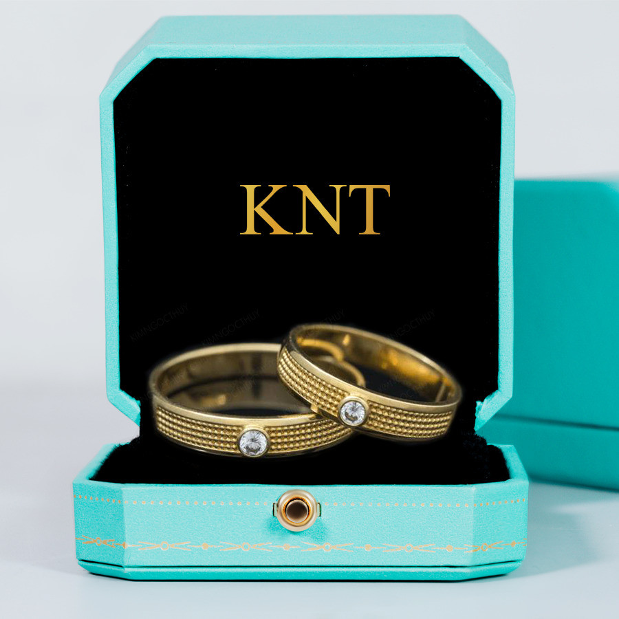 Nhẫn cưới F68 đính đá chủ lấp lánh và sang trọng