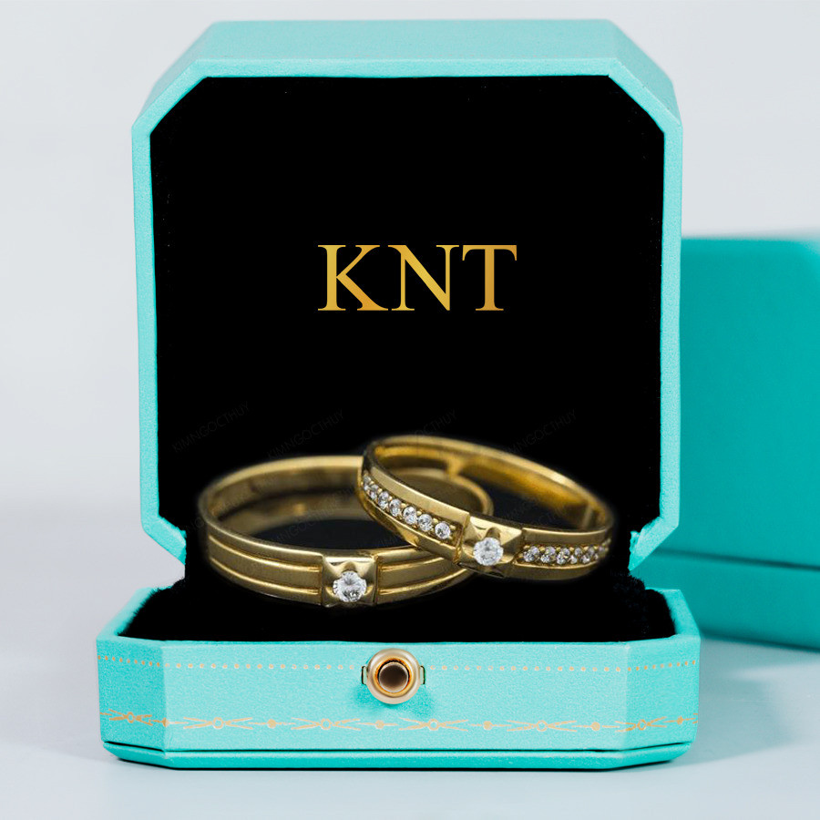 Nhẫn cưới F80 đính dá chủ lấp lánh