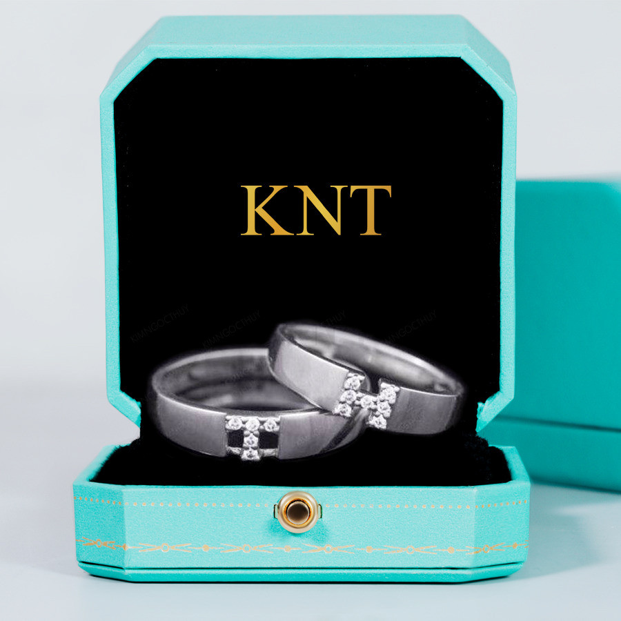 Nhẫn cưới F12 đính đá lấp lánh và tinh tế