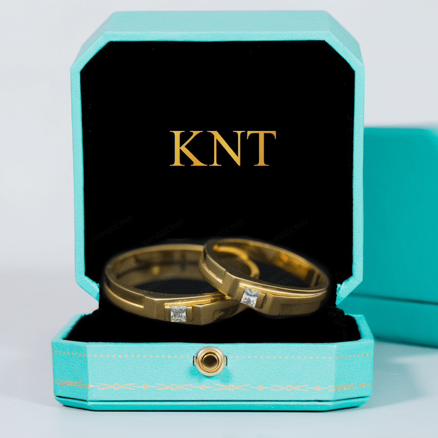 Nhẫn cưới A39 màu vàng vàng lấp lánh và tối giản