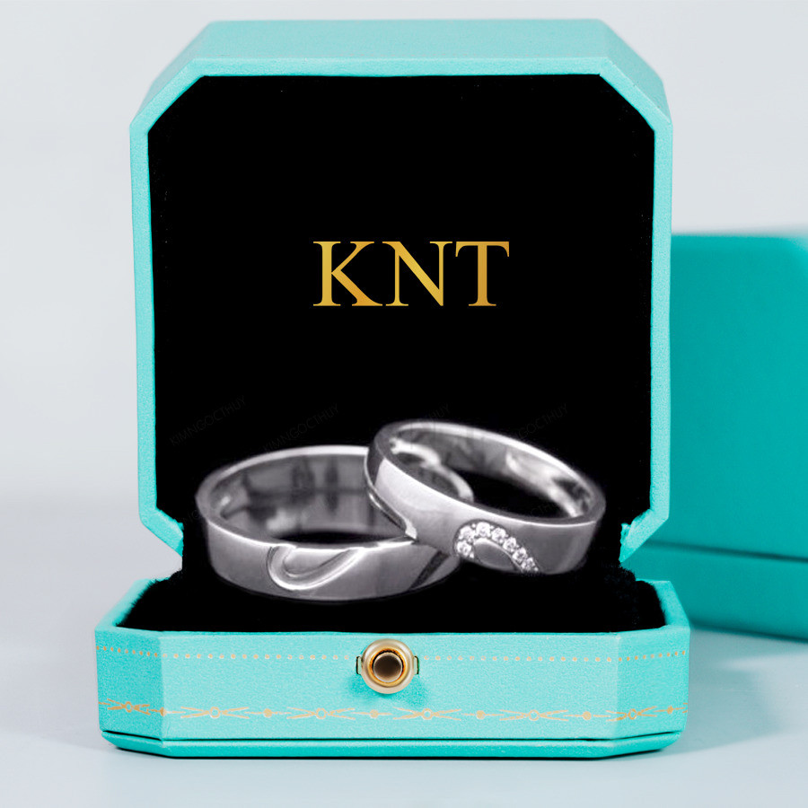 Nhẫn cưới E802 đính đá lấp lánh