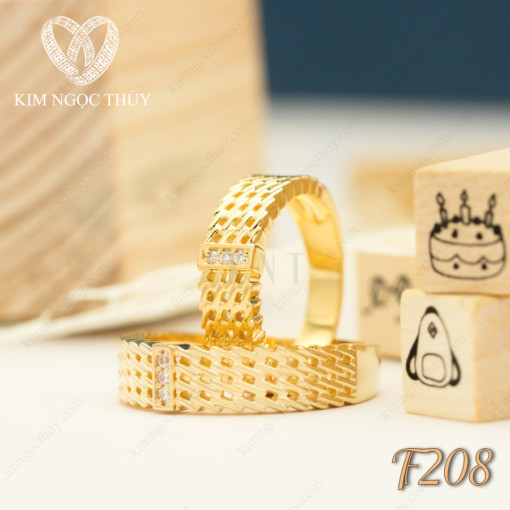 Nhẫn cưới F208 thiết kế độc đáo và cá tính