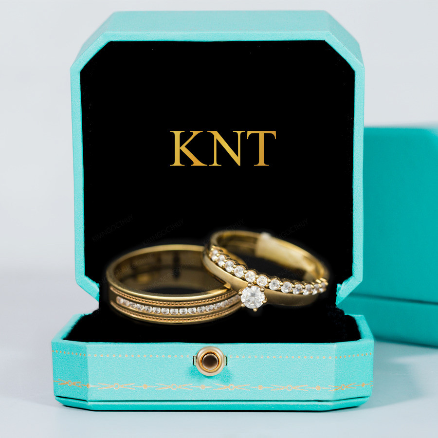 Nhẫn cưới J80 nhẫn nam đính 1 hàng đá sang trọng