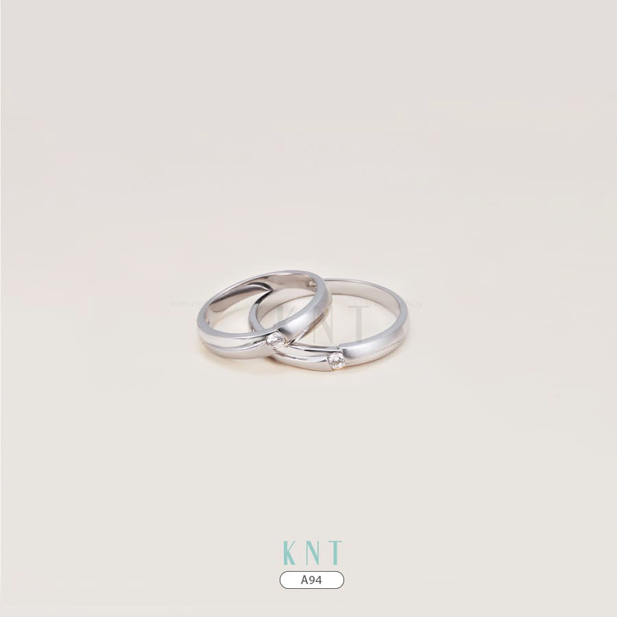 Nhẫn cưới A94 thiết kế cắt nếp độc đáo