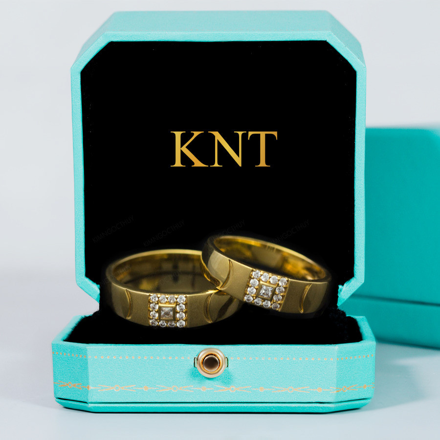 Nhẫn cưới E806 đính đá lấp lánh