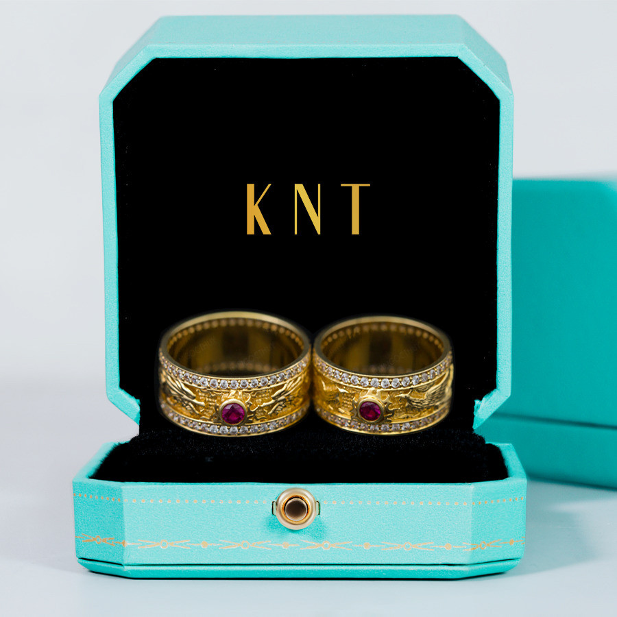 Nhẫn cưới rồng phụng Q8 màu vàng vàng sang trọng