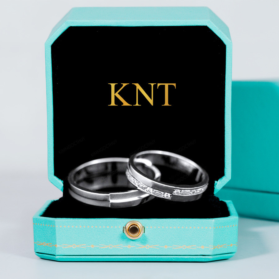 Nhẫn cưới E807 đính đá tinh tế và tinh xảo