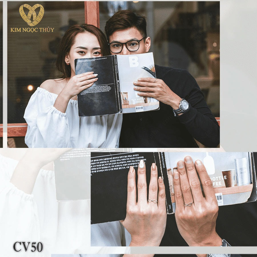 Nhẫn cặp vàng CV50 là lựa chọn cho cặp đôi yêu thích sự mới lạ