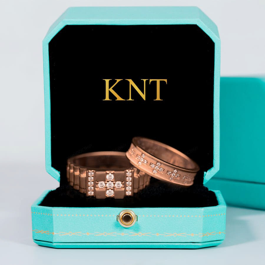 Nhẫn cưới CL42 màu vàng hồng