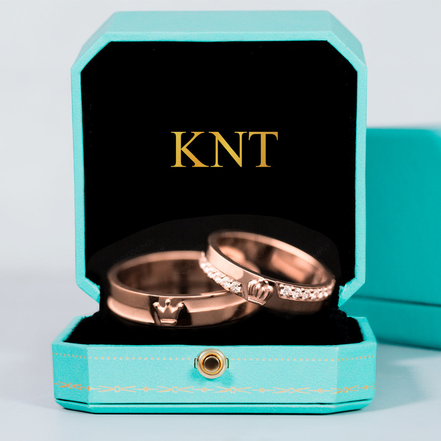 Nhẫn cưới CL43 màu vàng hồng độc đáo