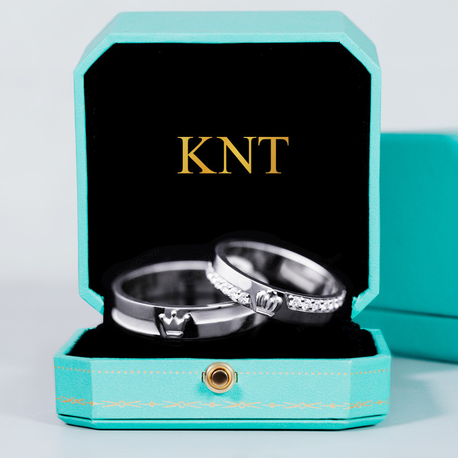 Nhẫn cưới CL43 màu vàng trắng sang trọng