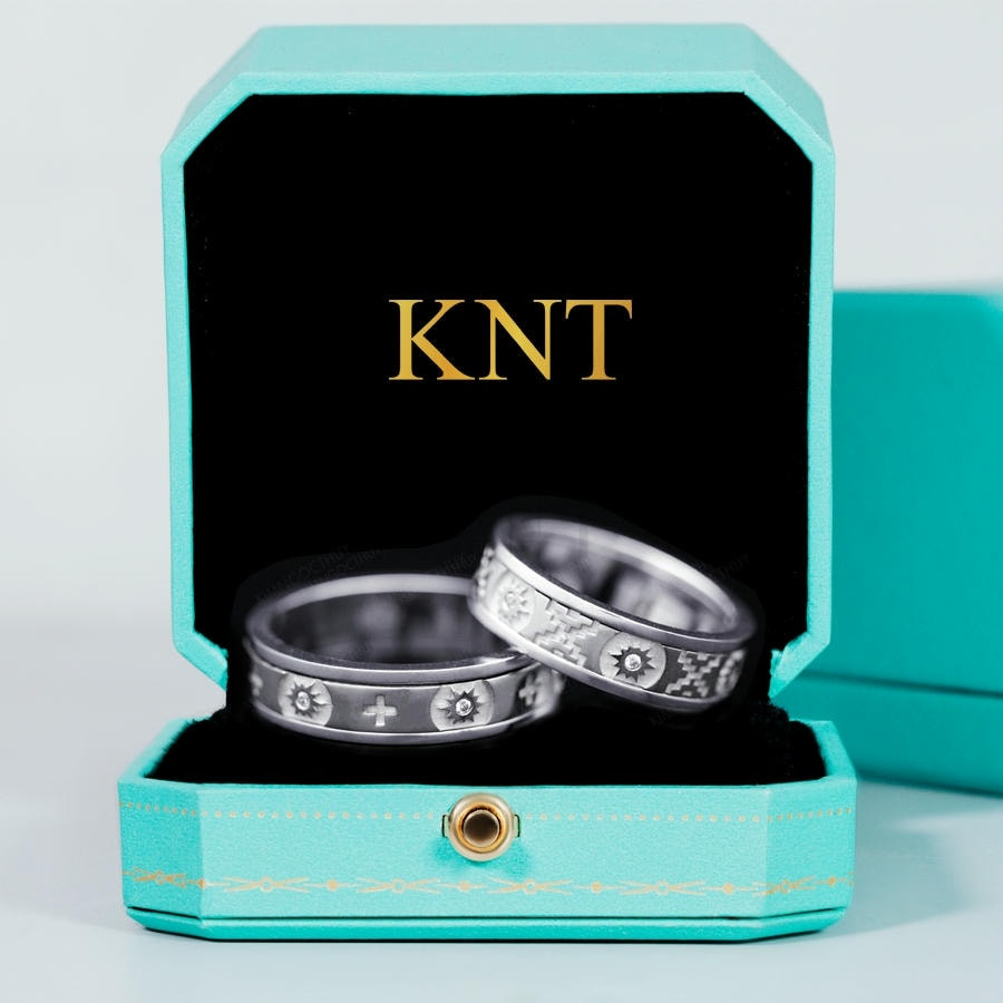 Nhẫn cưới CL49: Biểu tượng Argentina, vàng cao cấp, đính đá