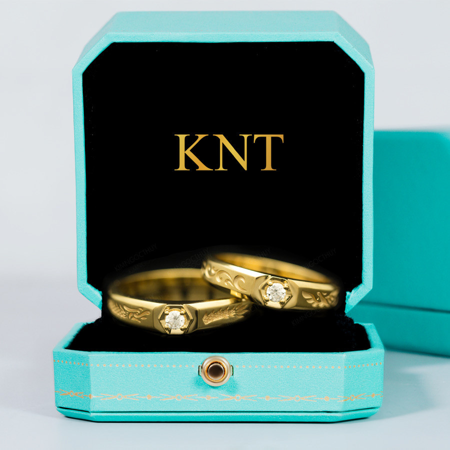 Nhẫn cưới E817 đính đá lấp lánh