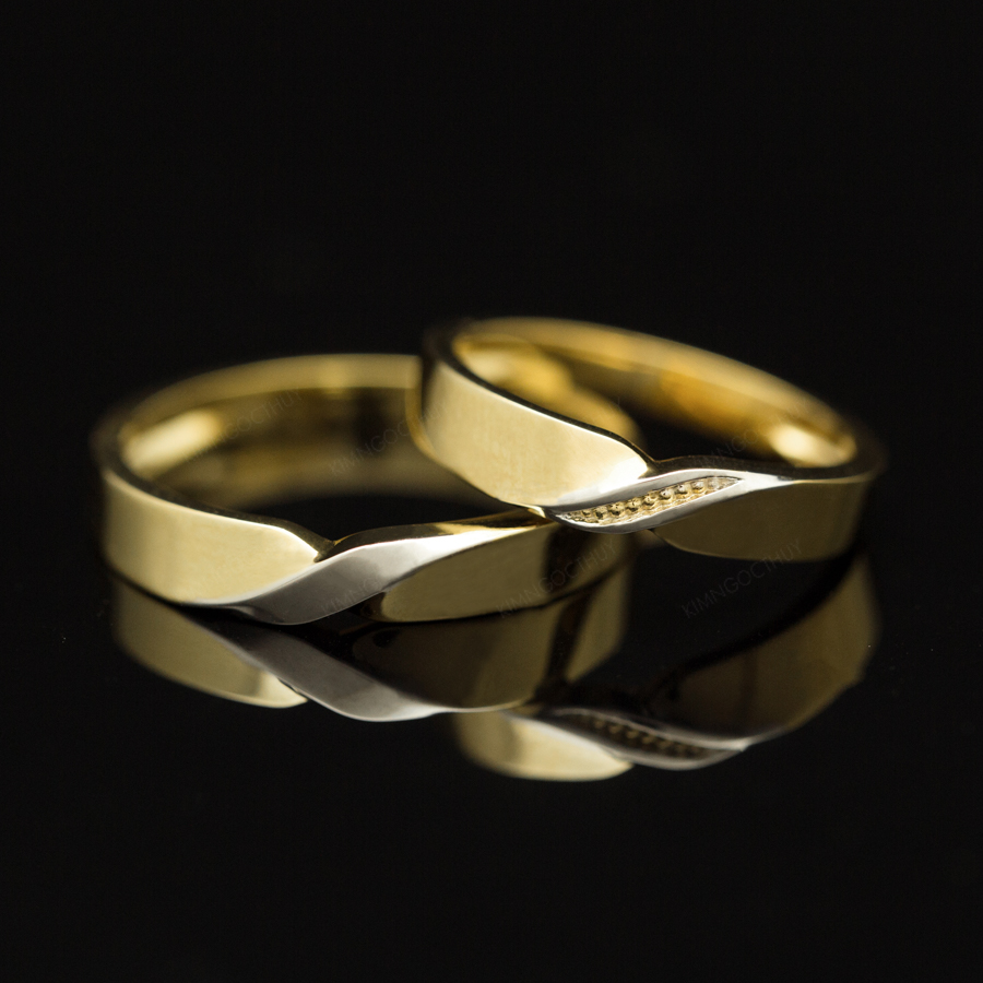 cặp nhẫn cưới vàng Kim Ngọc Thủy 10K giá dưới 3 triệu