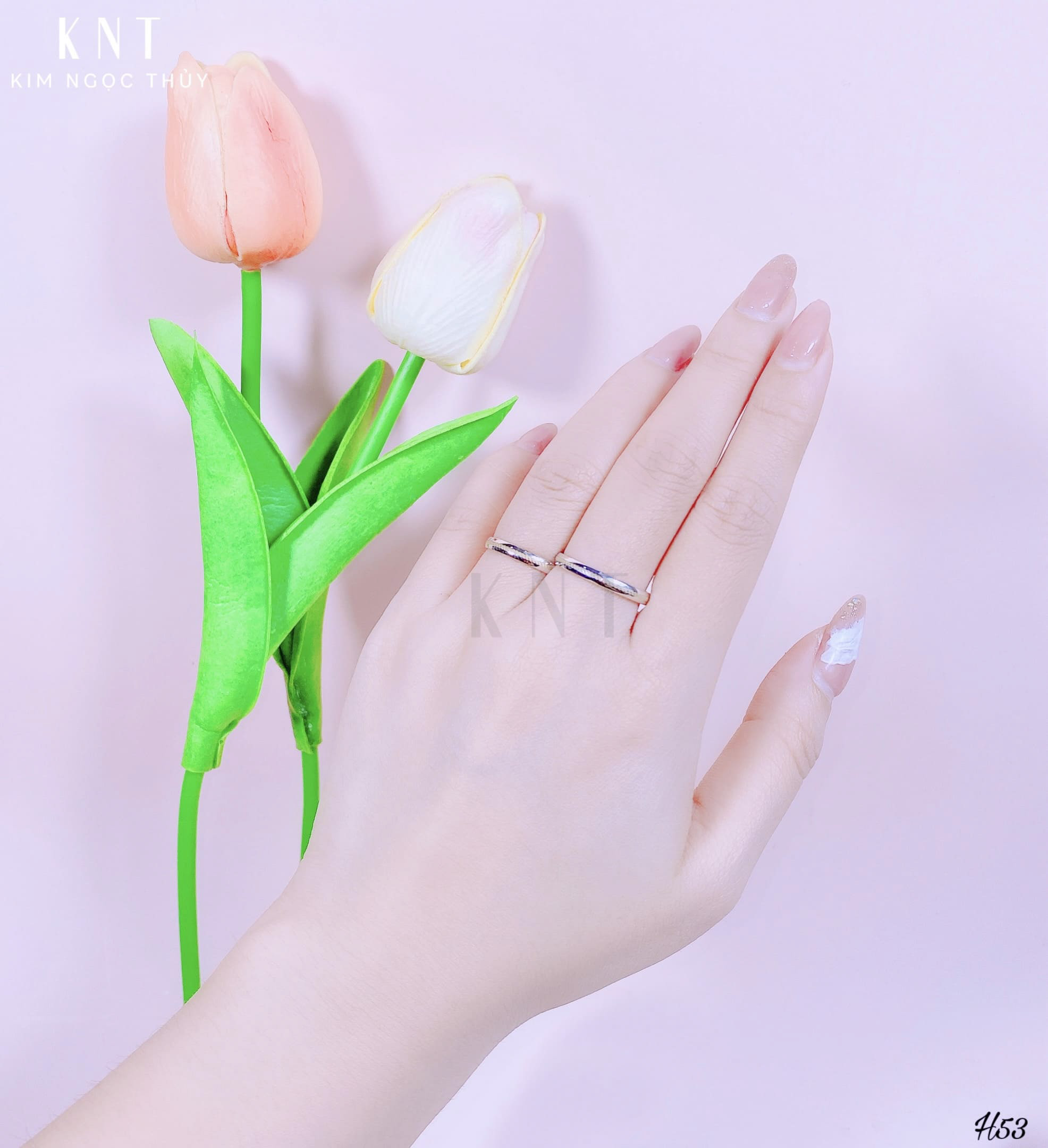 Nhẫn cưới H53 chất liệu vàng 10K/14K/607 sang trọng