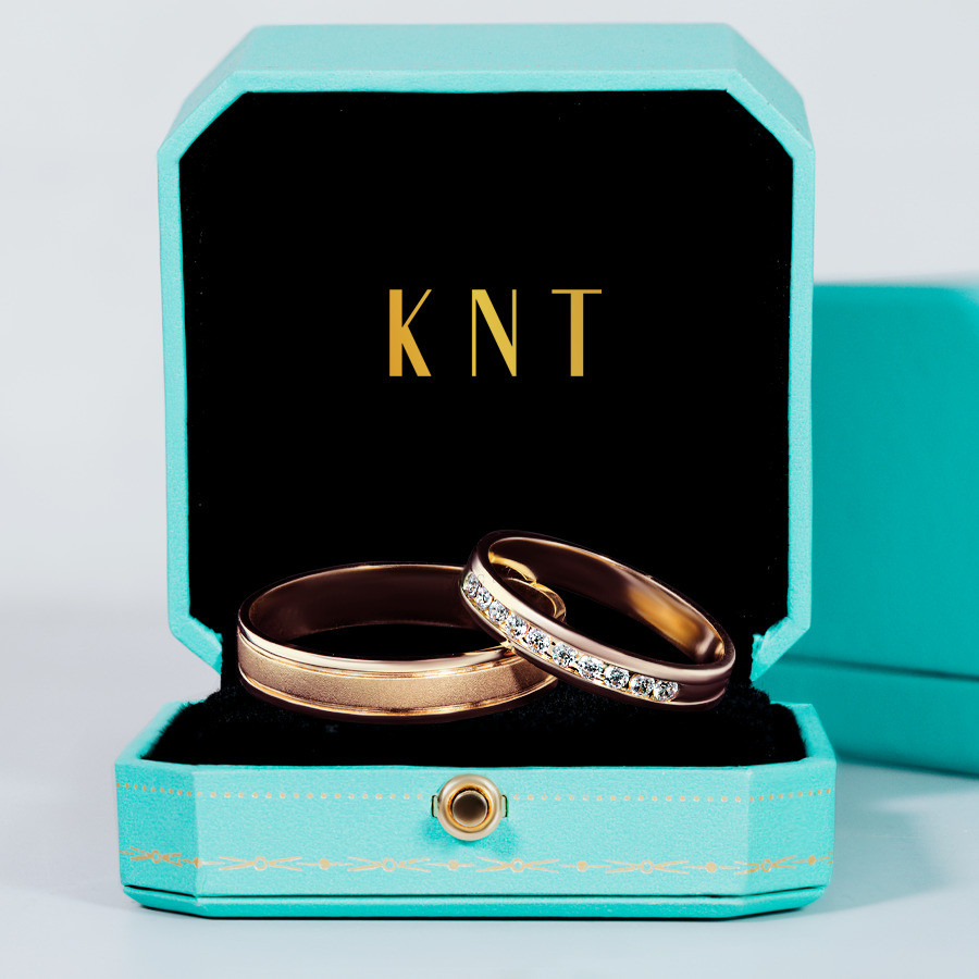 Nhẫn cưới F114 màu vàng hồng