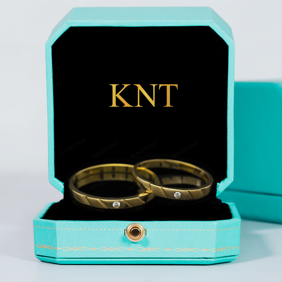 Nhẫn cưới H15 màu vàng hồng sang trọng