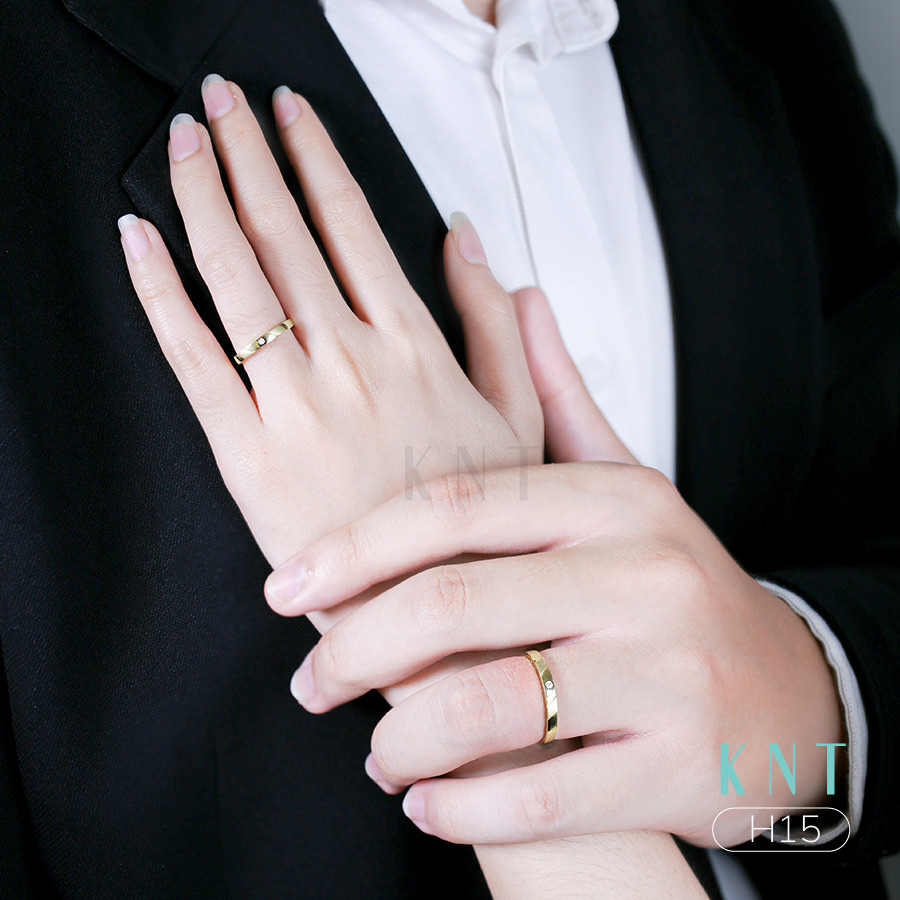 Nhẫn cưới H15 khắc tên hoặc ngày cưới miễn phí