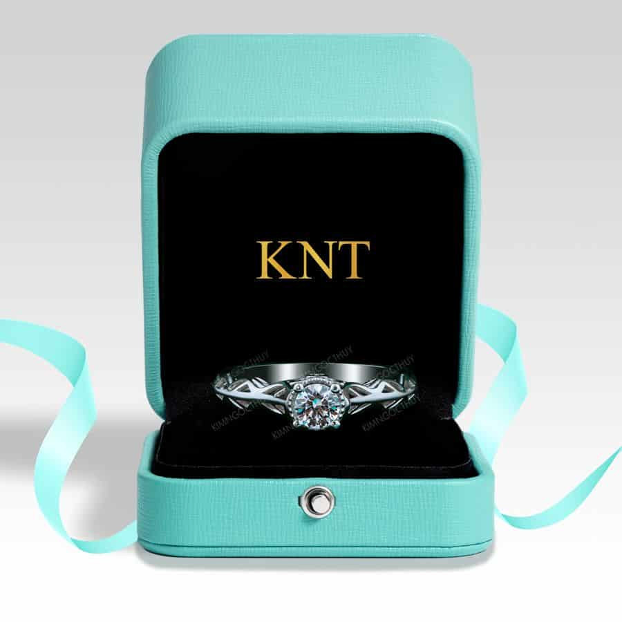 Nhẫn đính hôn R279 thiết kế vintage hoa văn uốn lượn tinh xảo