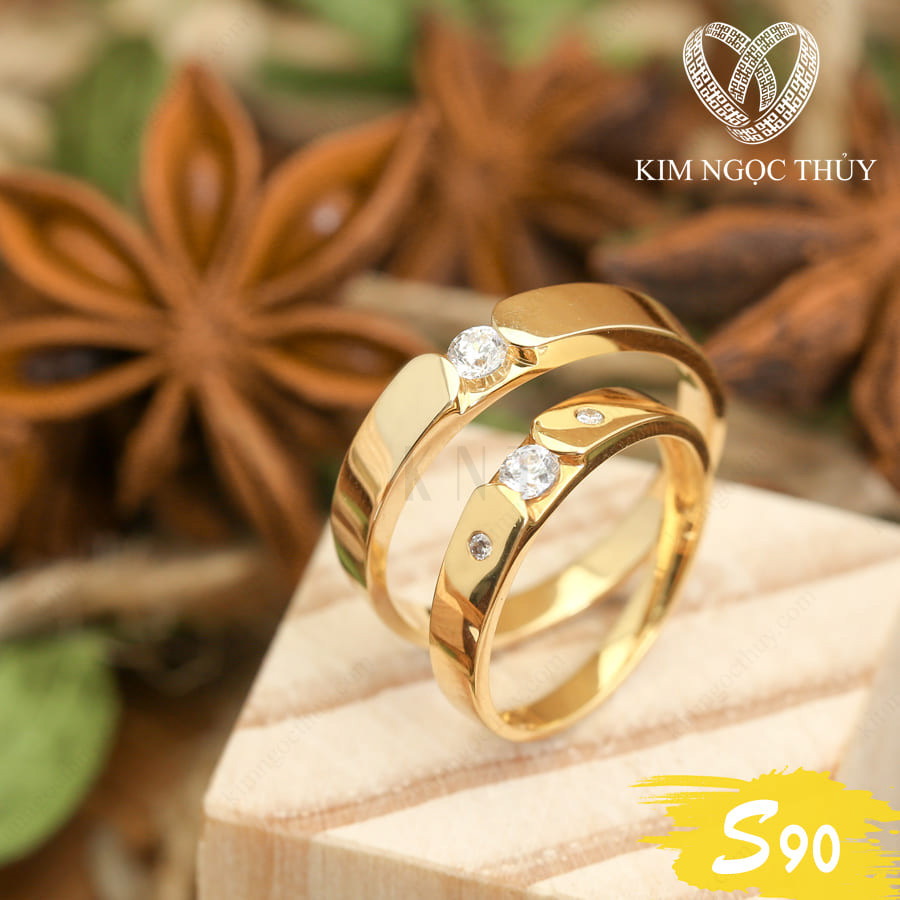Nhẫn cưới S90 kiểu nhẫn truyền thống