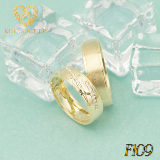 Nhẫn cưới F109 thiết kế bề mặt nhãn tối giản ở nhẫn nam