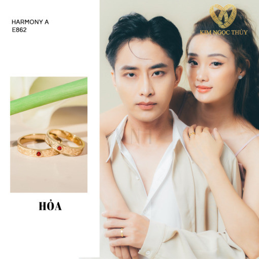 Nhẫn cưới Harmony E862 thích hợp cho người mệnh Thổ