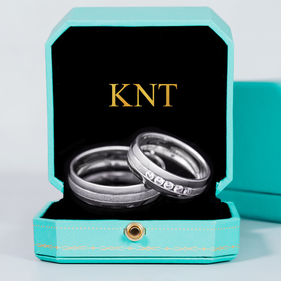 Nhẫn cưới J60 thiết ké hiện đại, khắc tên miễn phí
