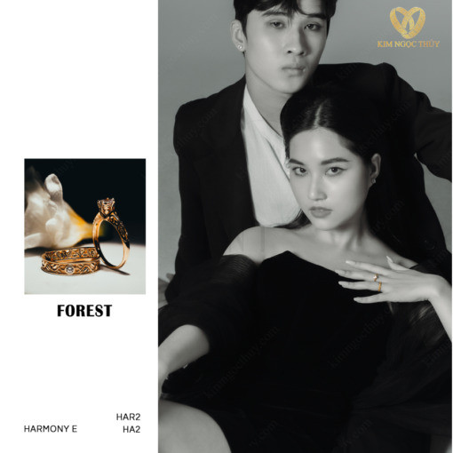 Nhẫn cưới Harmony E Forest HA2 + HAR2 phù hợp với đa dạng phong cách