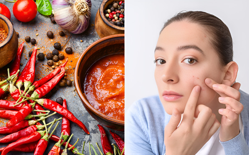 Ăn đồ cay nóng, dầu mỡ, đồ ngọt, bia rượu, chất kích thích dễ gây nóng trong, nổi mụn