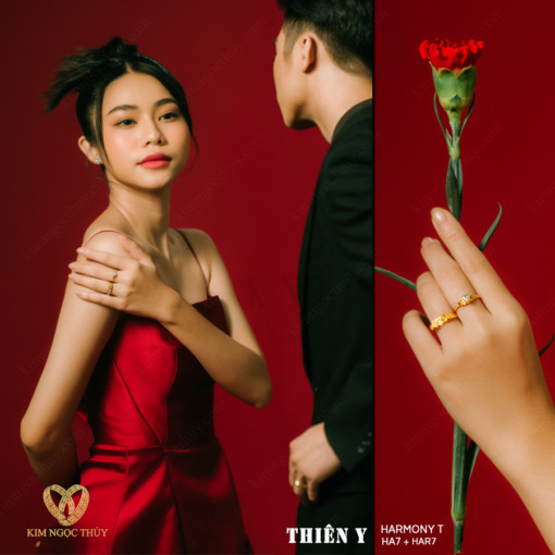 Nhẫn cưới Thiên Y: đường nét mềm mại, uyển chuyển như đôi cánh thiên nga