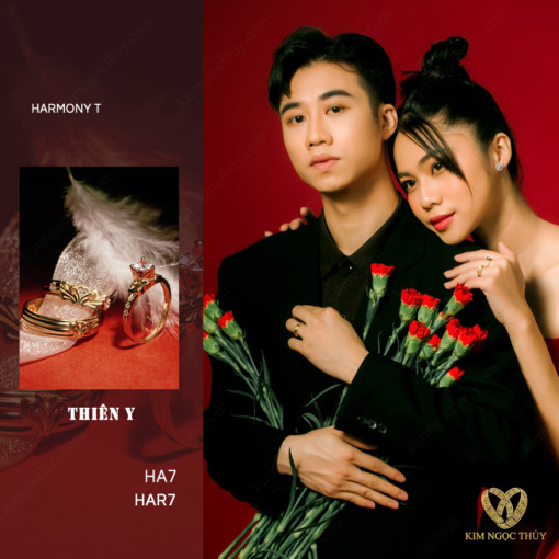 Nhẫn cưới Thiên Y thiết kế mền mại, đính đá tinh xảo