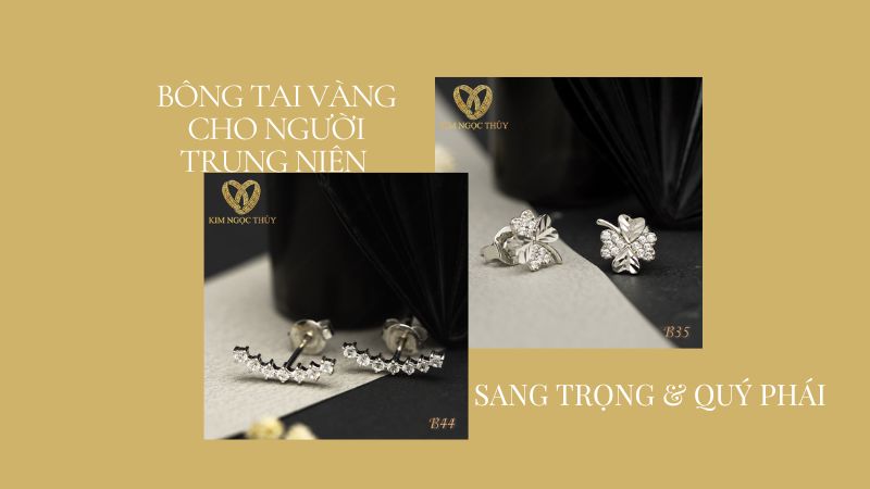 bông tai vàng cho người trung niên