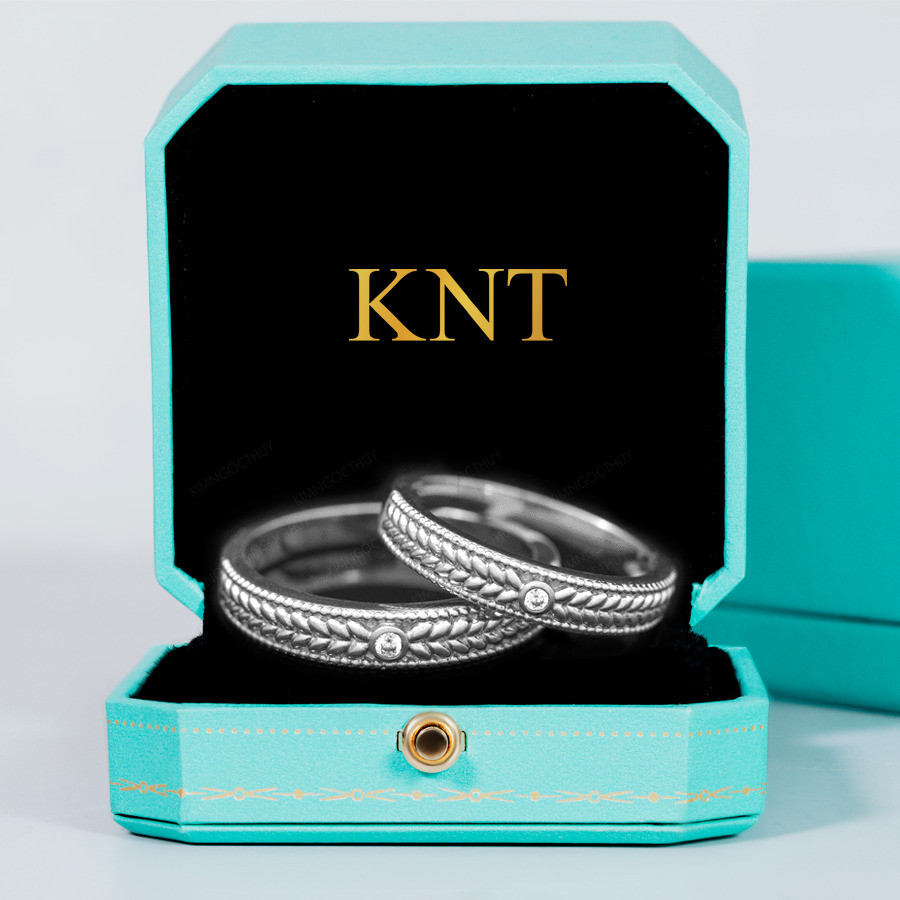 Nhẫn cưới F201 đính đá lấp lánh và tinh tế