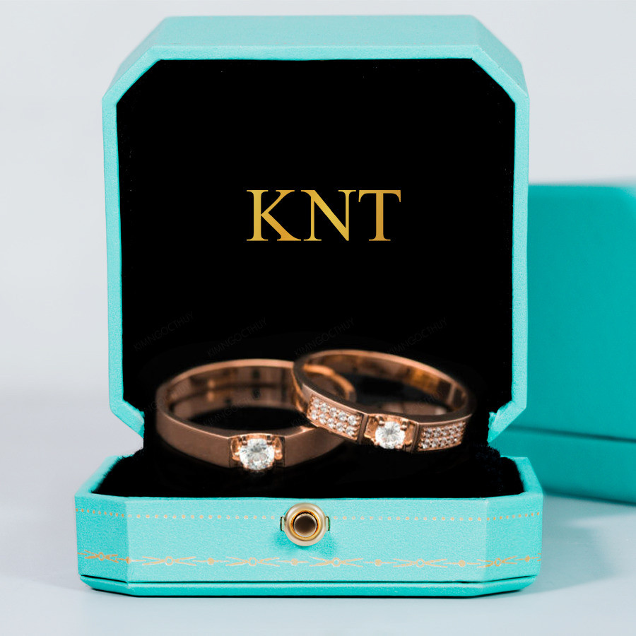 Nhẫn cưới F78 màu vàng hồng cá tính