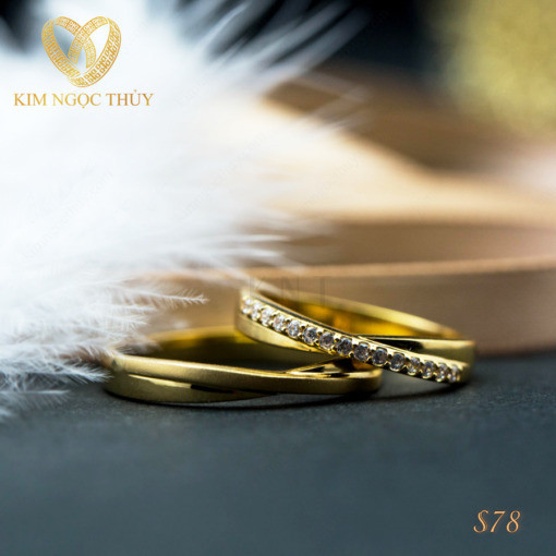 Nhẫn cưới S78 thiết kế bản nhẫn nhỏ thoải mái khi đeo